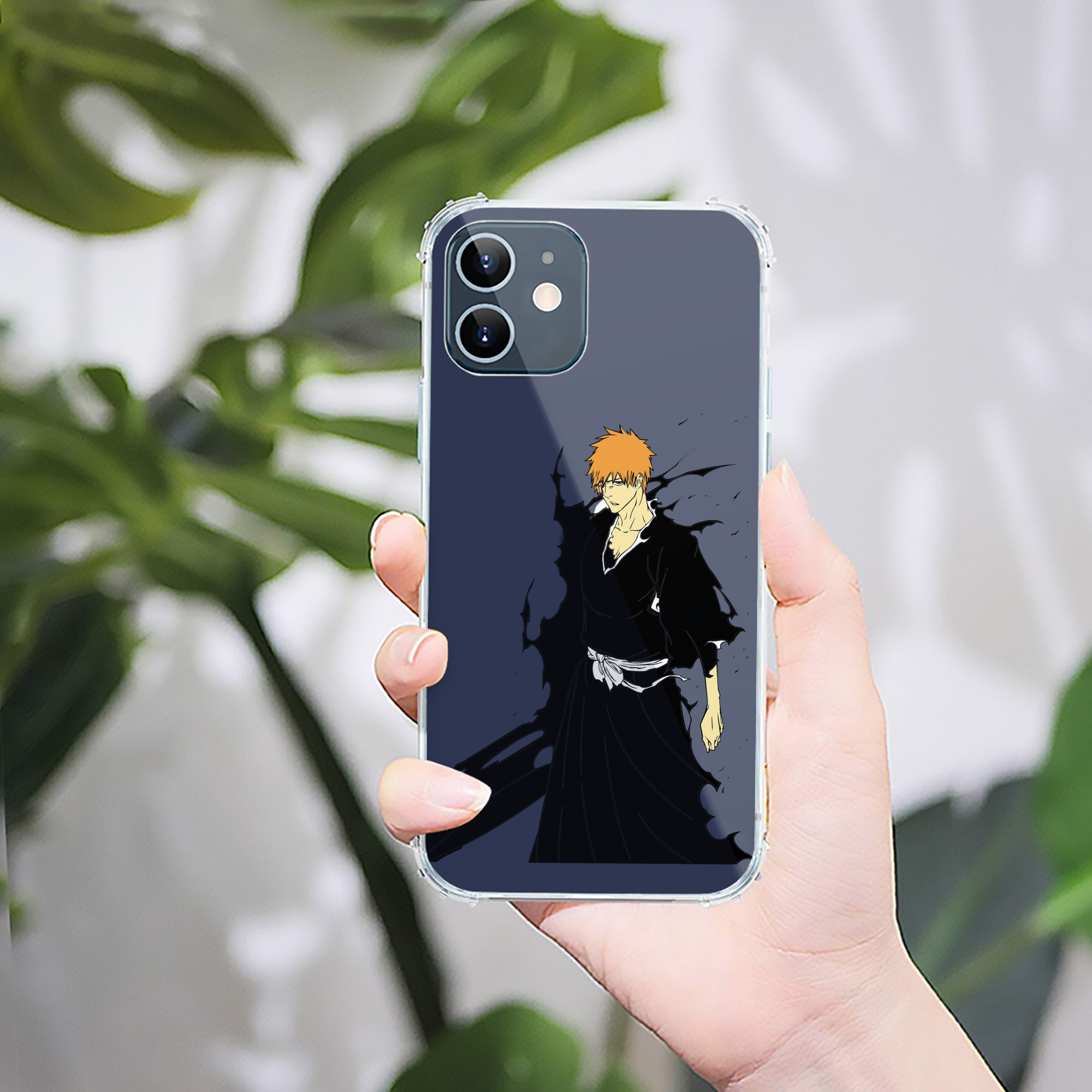 ブリーチ 黒崎一護（くろさき いちご）BLEACH Kurosaki Ichigo 【iPhone 12シリーズ対応】透明スマホケース（クリアソフトケース）
